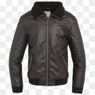 Leather Winter Coat Free Png Image - Black Leather Winter Jacket, Transparent Png
