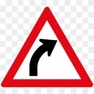 Gentle Curve Right - Right Curve Road Sign, HD Png Download