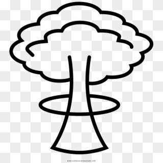 Mushroom Cloud Coloring Page - Drawing, HD Png Download