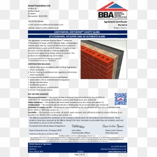 Earthwool Dritherm Cavity Wall Slabs - Bba, HD Png Download