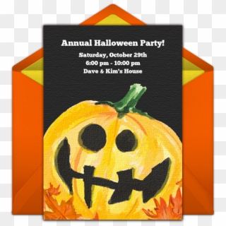 Friendly Jack O' Lantern Online Invitation - Jack-o'-lantern, HD Png Download