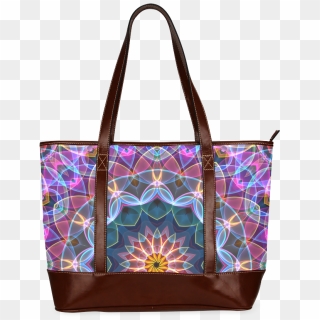 Purple Lotus Flower Mandala Rainbow Bubbles Tote Handbag - Tote Bag, HD ...