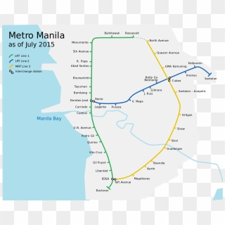 Manila Metro Rail Transit System Map - Lrt Stations Map Manila, HD Png ...