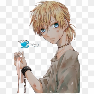 Renders Len Kagamine Prisonnier Sale Ruban Menotte - Blonde Green Eyes Anime Boy, HD Png Download