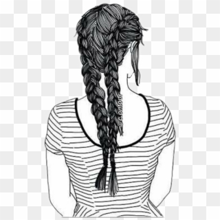 Drawing Cornrows French Braid - Girls With Braids Drawings, HD Png Download