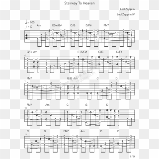 Stairway To Heaven-led Zeppelinguitar - Comment Te Dire Adieu Guitar Tab, HD Png Download