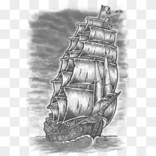 Ship Tattoo Designs - Drawing Ghost Ship Vector, HD Png Download