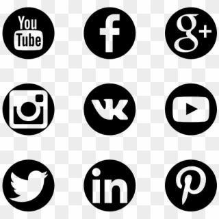 Social Button Png - Free Icon Social Media Png White, Transparent Png
