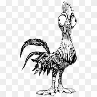 Moana Disney Chicken Heihei Hei Hei Black And White Hd Png Download 381x639 Pinpng