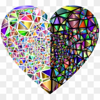 Window Heart Stained Glass - Heart In Shattered Glass, HD Png Download