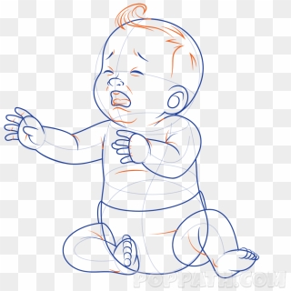 How To Draw - Baby Crying Drawing, HD Png Download