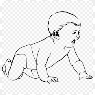 Download Baby Crawling Png Images Background - Baby Black And White ...