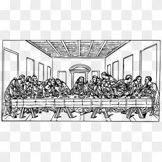 The Last Supper Christian Clip Art Eucharist Drawing - Last Supper Line ...