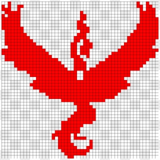 Pokemon Go Perler Bead Pattern - Pixel Art Team Valor, HD Png Download