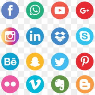 Social Media Icons Transparent Background Png - Social Media Icon Blue, Png Download