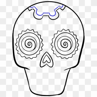 How To Draw A Sugar Skull Step By Step Tutorial Easy - Drawing Sugar Skulls Easy, HD Png Download