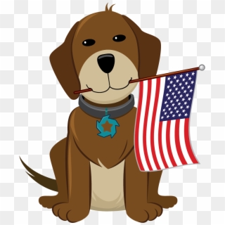 Image37 Dog With Us Flag In His Mouth - Thanksgiving Dog Clipart, HD ...