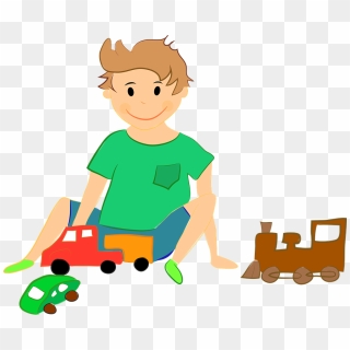 Play Clipart Little Kid - Boy Playing With Toys Clip Art, HD Png Download