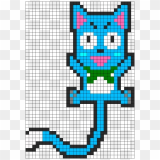 Fairy Tail Happy Perler Bead Pattern / Bead Sprite - Pixel Art Happy Fairy Tail, HD Png Download