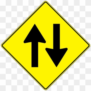 Twowaysign - Two Lane Road Sign, HD Png Download