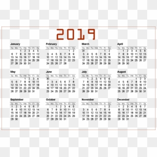 Free Png Download 2019 Calendar Png Png Images Background - Free Printable 2019 Calendar Pdf, Transparent Png