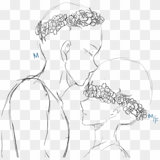 Guidelines Drawing Anime - Flower Crown Ych, HD Png Download
