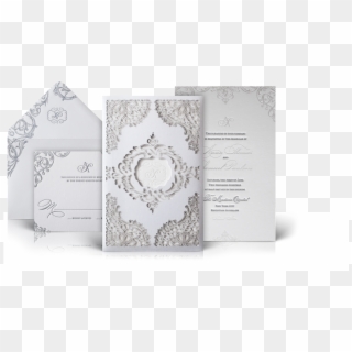 White Lace Laser Cut Luxury Wedding Invitation - Paper, HD Png Download