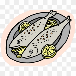 Fish Clipart Supper - Fish On A Dish Clipart, HD Png Download