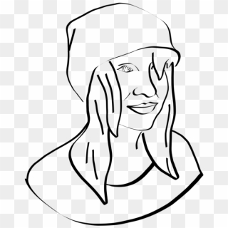 Hat Girl Drawing Line Art Boy - Line Art, HD Png Download Hat Girl Drawing Line Art Boy - Line Art, HD Png Download