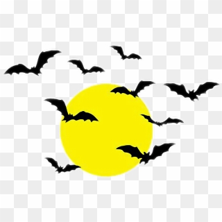 Big Moon With Bats For Halloween 2018 - Transparent Background ...