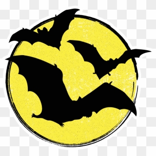 Free Png Download Halloween Yellow Moon And Bats Transparent - Clip Art ...