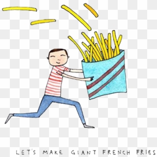 French Fries Drawing Watercolor Painting Illustration - Drawing, HD Png Download