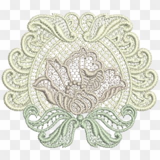 Free Pes Embroidery Designs Download - Flowers Lace White Png, Transparent Png