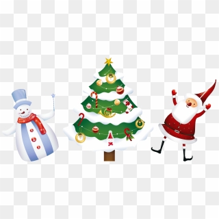 Christmas Tree Clipart Snowman - Christmas Santa Tree Png, Transparent Png