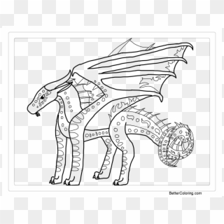 Free Seawing From Wings Of Fire Coloring Pages Lineart Line Art Hd Png Download 1140x890 691375 Pinpng