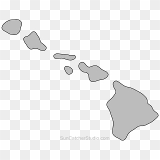 Hawaiian Islands Png - Map Of Hawaii Black And White, Transparent Png ...