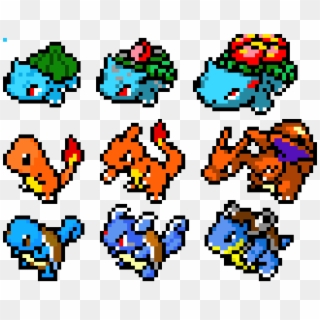 Kanto Region Starter Pokemon - Mega Evolution Pokemon Pixel Art, HD Png Download