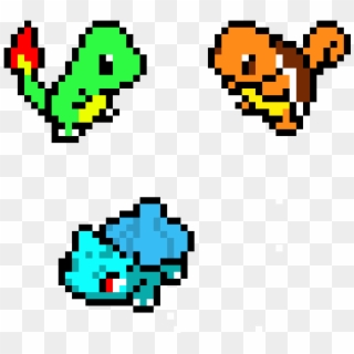 All The Original Pokemon Starters - Sprite Pokemon Pixel Art, HD Png Download