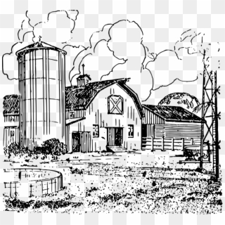 808 X 750 15 - Farm Barn Farm Drawing, HD Png Download