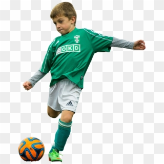 Little Boy Play With Football Png Image - Kid Kicking Soccer Ball, Transparent Png