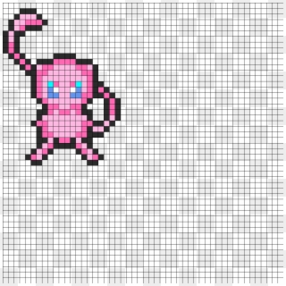 Mew Perler Bead Pattern / Bead Sprite - Pixel Art Pokemon Mew, HD Png Download