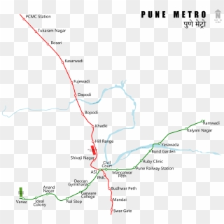 Pune Metro Route Map - Metro Route In Pune, HD Png Download - 4144x3886 ...