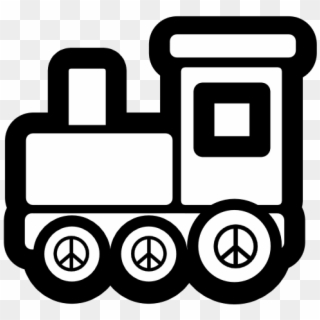 Toy Train Icon Black White Christmas Xmas Electronics - Train Clipart Black And White, HD Png Download